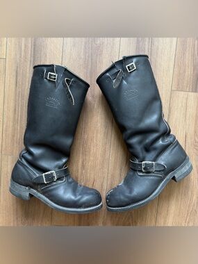 Vintage Carolina 16” Tall Engineer Harness Boots 10 R USA Made Steel Toe